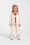 1-4 Heart Detail 3-Piece Denim Set Cream