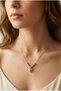 Pink Stone Dorical Women's Steel Heart Necklace – Elegant and Sparkling Everyday Chic