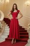 Women's Atlas Fabric Long Skirt with Stone Accessories, Flawed Dress for Wedding, Engagement, or Special Events - 3