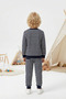 Boys' Black Striped Cotton Pajama Set – Long Sleeve Top and Bottom Set - 3