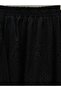 Stone Detailed Scallop Shirt Skirt Set - Black - 5