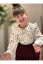 Girl's Set with Heart Patterned Muslin Shirt and Skirt - 2