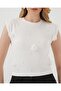 929 Short Sleeve Knitted Blouse - White - 2
