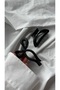 Black 2-Piece Latch Buckle Set - Matte Bow and Shiny Minimalist Half Moon Hair Clip - 3
