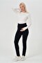 Maternity Adjustable Waist High Waist Skinny Jersey Pants Dark Blue - 3