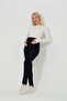 Maternity Adjustable Waist High Waist Skinny Jersey Pants Dark Blue