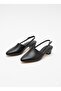 Closed Front Open Heel Low Heel Black Women's Shoes - 2