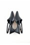 Closed Front Open Heel Low Heel Black Women's Shoes - 6