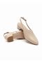 Closed Front Open Heel Low Heel Beige Women's Shoes