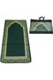 YU WELL Foldable Prayer Mat with Back Support & Carrying Bag, 2-in-1 Prayer Rug 110×60CM Green