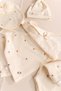 Floral Print Natural Baby Girl Hospital Release Set with Cotton Gloves - 3