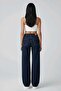 Nova Lycra Loose Women's Dark Navy Blue Super High Waist Loose Leg Denim Jeans - 8