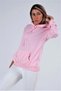 Pink Hooded Kangaroo Pocket Ribbon Sweatshirt - 6