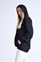 Black Hooded Kangaroo Pocket Ribbon Sweatshirt - 7