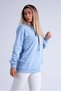 Blue Hooded Kangaroo Pocket Raster Sweatshirt - 3