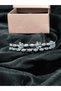 Zircon Stone Detailed Adjustable Silver Color Stainless Steel Bracelet Lrn006 - 5