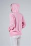 Pink Hooded Kangaroo Pocket Ribbon Sweatshirt - 5