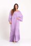 Lilac Carmen Collar Frilly Sleeve Skirts Scalloped Oversize Long Dress - 7