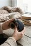 Women's Black Home Slippers with Stones and Feathers, Stylish Home Shoes, Booties, Slippers - 3