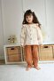 Girl's Natural Linen Oversize Flywheel Collar Blouse and Pants Set of 2 - 2