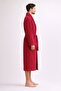 Men's Striped Bathrobe 100% Cotton Certified Şalyaka 1 Piece, Dressing Gown / Burgundy Bathrobe - 7
