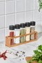 5-Piece Salt and Pepper Shaker Set, Spice Rack with Wooden Stand, Stylish and Convenient