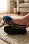 Set of 3 Women's Black Home Slippers with Stones and Feathers, Stylish Home Shoes, Booties, Slippers - 7