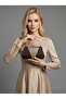 Brown Z.A.R.A. Satin Crystal Stone Embroidered Chain Women's Evening Dress Bag Wedding Engagement Graduation