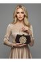 Brown Z.A.R.A. Satin Crystal Stone Embroidered Chain Women's Evening Dress Bag Wedding Engagement Graduation