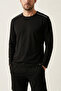 100% Cotton Single Jersey Long Sleeve Pajama Top Men's T-Shirt Compact Combed Cotton Comfortable Fit Tok Fabric Black - 4