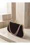 Brown Z.A.R.A Satin Crystal Stone Embroidered Chain Women's Evening Dress Bag Wedding Engagement Graduation - 6
