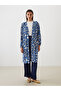 Peak New Season Shawl Collar Patterned Oversize Women's Kimono - 2
