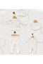 Girl and Boy 3-Piece (Triple) Patterned Overalls Hospital Discharge Bodysuit Set - 2