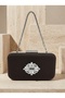 Brown Z.A.R.A. Satin Crystal Stone Embroidered Chain Women's Evening Dress Bag Wedding Engagement Graduation - 4