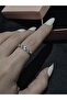 Olive Stone Detailed Zircon Stone Adjustable Tarnish Resistant Stylish Ring Lrn011