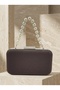 Brown Z.A.R.A. Satin Crystal Stone Embroidered Chain Women's Evening Dress Bag Wedding Engagement Graduation - 4