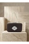 Brown Z.A.R.A. Satin Crystal Stone Embroidered Chain Women's Evening Dress Bag Wedding Engagement Graduation - 4