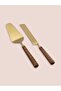 Ckb0271 Wood Pasta Serving Set 2 Pieces Gold - 2