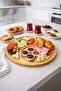 Esero bamboo breakfast presentation plate - round serving dish with compartments - 2