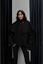 Black Trench Coat with Detachable Cape Detail