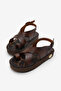 Women's Tan Poly Sole Comfortable Fit Cross-Strap Flip-Flop Sandals - 2