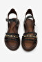 Girl's Black Comfortable Braided Flat Sandals - 4