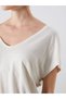 Esvab • Modern & Distinctive V Planting Linen Blend Women's T-Shirt - 3