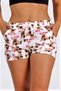 White Bear Printed Elastic Waist Lace-up Pocket Cotton Shorts - 2