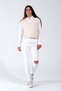 White V-Neck Crop Hair Knitted Knitwear Sweater - 2