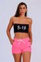 Highlighter Pink Elastic Waist Lace Pocket Cotton Shorts - 3