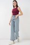 Women's Wide Leg High Waist Palazzo Jeans 6656 - A.Blue - 3