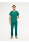 Surgical Green Stretch Fabric Unisex Batwing Sleeve Doctor and Nurse Uniform Scrubs - 3