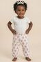 100% Cotton Elastic Cuffed Patterned Baby Girl Sweatpants - Comfortable Fit Seasonal Trousers - 2