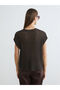 Esse Collection Brown Crew Neck Openwork Women's Knitwear Sweater - 4
